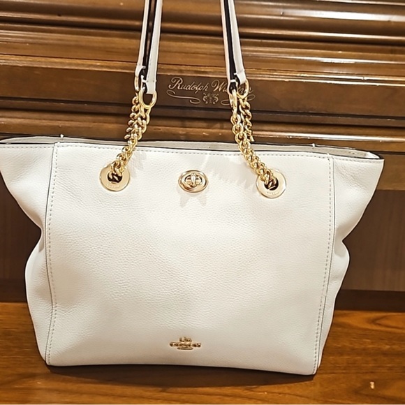 Coach white leather bag - Picture 1 of 12